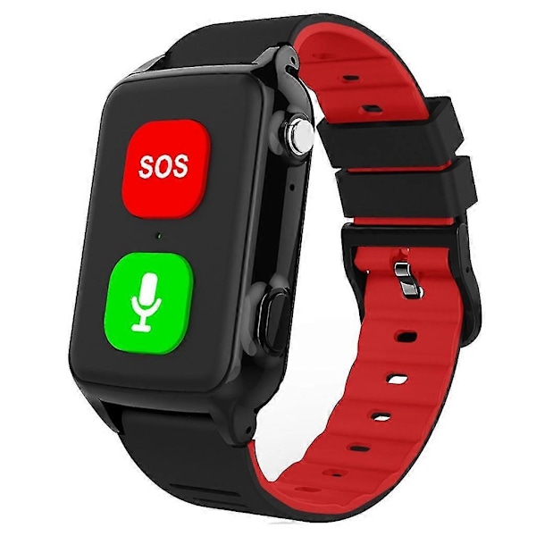 Älykello GPS-seurannalla - Rannekello Seniorille Älykkäällä Ääniohjauksella ja Kaatumishälytyksellä no camera Red