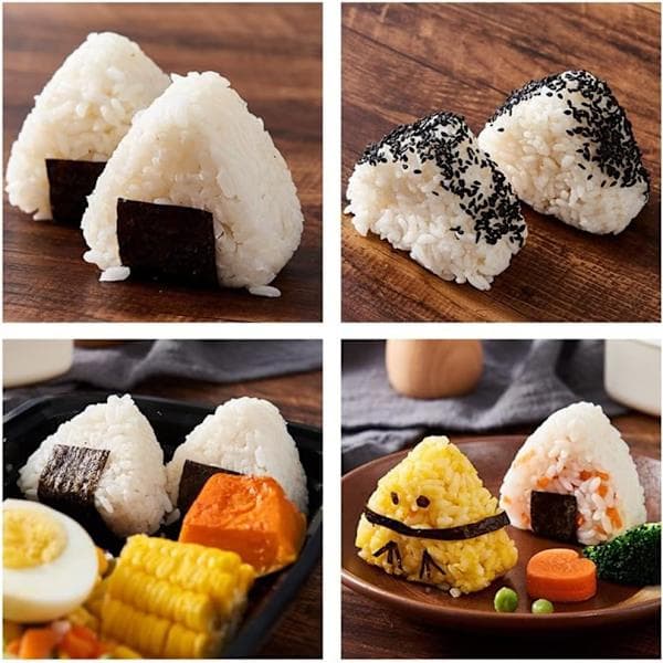 Risboldforme, 2-delt risboldformesæt, trekantet sushimaskine (stor og lille), non-stick sushiris-fremstillingssæt