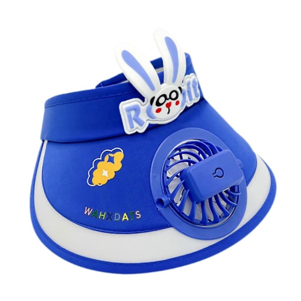 Solskärm Keps med Fläkt USB-driven Solhatt Inbyggd Fläkt för Flickor Pojkar Barn Strand Rosa Dark Blue M