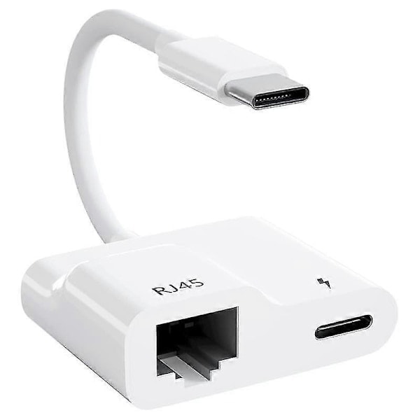 Usb C til Ethernet Adapter, Usb Type C til Rj45 Gigabit Ethernet Lan Adapter med Pd 60w Lader, For Air/pro