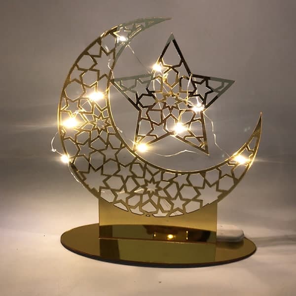 EID Mubarak prydnad Guld Måne Slott Bordsdekoration A2 A1 A1