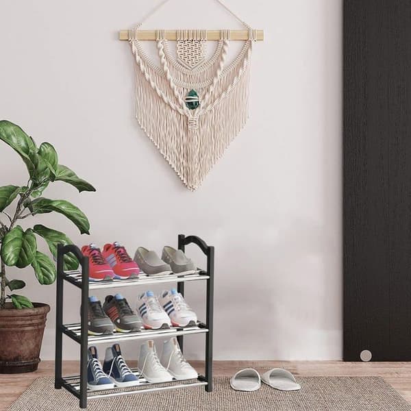 Litet skoställ med 3 hyllplan, mini skoförvaring