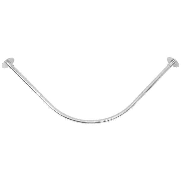 Böjd duschdraperistång justerbar längd badrumstillbehör silver 95.00X95.00X2.50CM väggmonterbar 1-pack