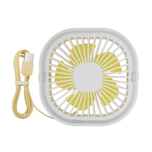 Bordventilator USB Små Ventilatorer Køling Skrivebordsventilator, Mini Støjsvag Ventilator til Sengekant Soveværelse Kontor Bil Hjem Tilbehør, Kraftig Stille Sengeventilator Yellow