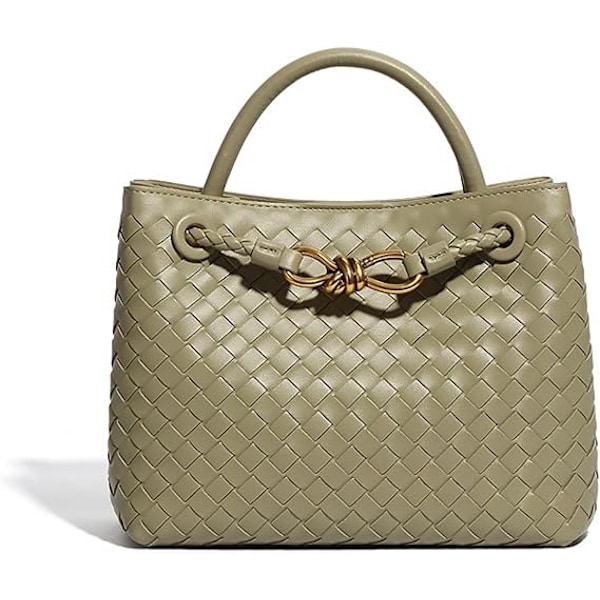 Vävd damväska, Vävd väska med handtag, Vävd axelväska, Crossbody-väska Verde