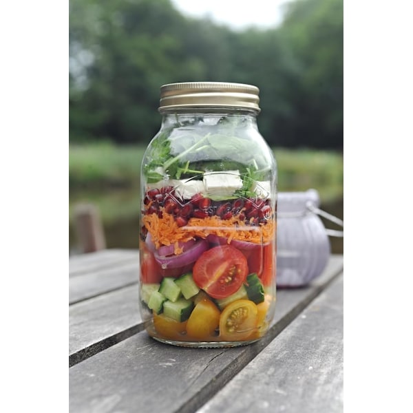Konserveringsburk 1L (1000ml) Rund Glas Skruvlock Konserveringsburk för Sylt Chutneys Små Inlagda Frukter 1000ml