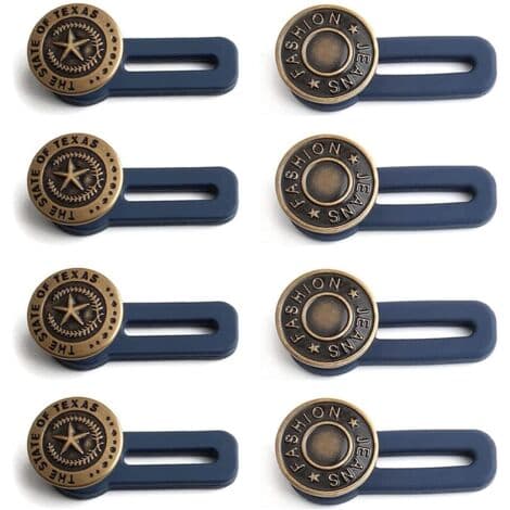 Pc-knapforlængere til bukser, elastiske knapper til jeans, elastiske gummiknapforlængere til jeans, bukser