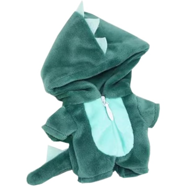 10 cm Plysjdukkeklær Dinosaur Hai Onesies Løs Body Myk Utstoppet Plysjleketøy Utklednings Tilbehør (Grønn) Green