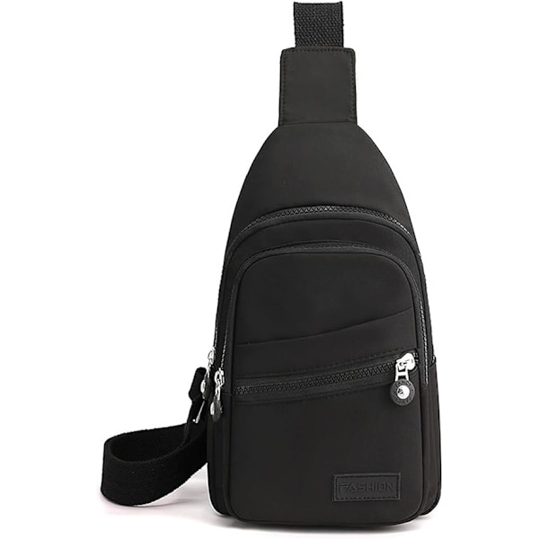 Lång Sling Bag Crossbody Väska för Kvinnor Män, Vattentät Axelväska, Liten Ryggsäck för Resor, Vandring, Löpning negro
