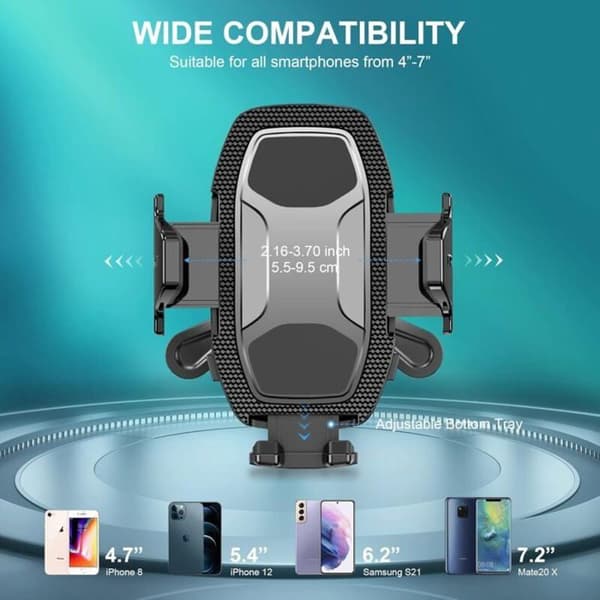 Biltelefonholder til udluftningsgitter til biler, iPhone-holder, mobiltelefonholder til bil, kompatibel med bilens udluftningsgitre