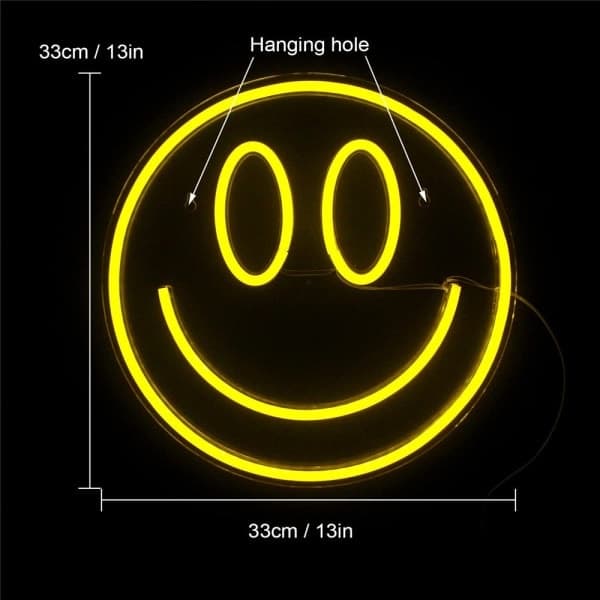 Smiley Face Neonskilt til Indretning LED Natlys USB Børnegave-FQ-