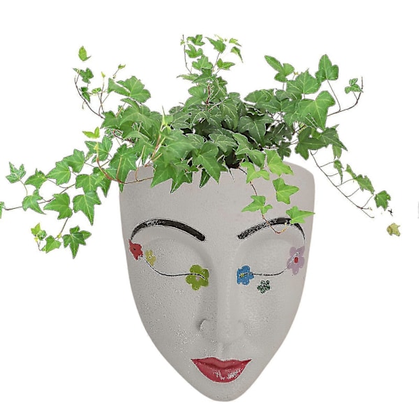 Ansiktsblomkruka Väggmonterad Blomkruka Hemträdgård Väggdekorationer 2