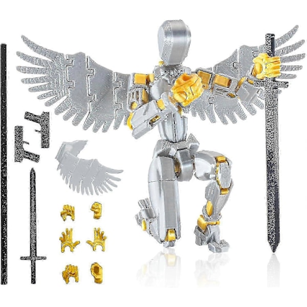 T13 Multi-leddet Actionfigurer, Titan 13 Actionfigur Silver