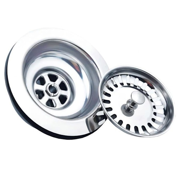 Vask afløb uden overløb Kurv INOX ø 110 mm 1½\", Rustfrit stål + ABS, Afløb + Kurv Vandfilter til swimmingpool