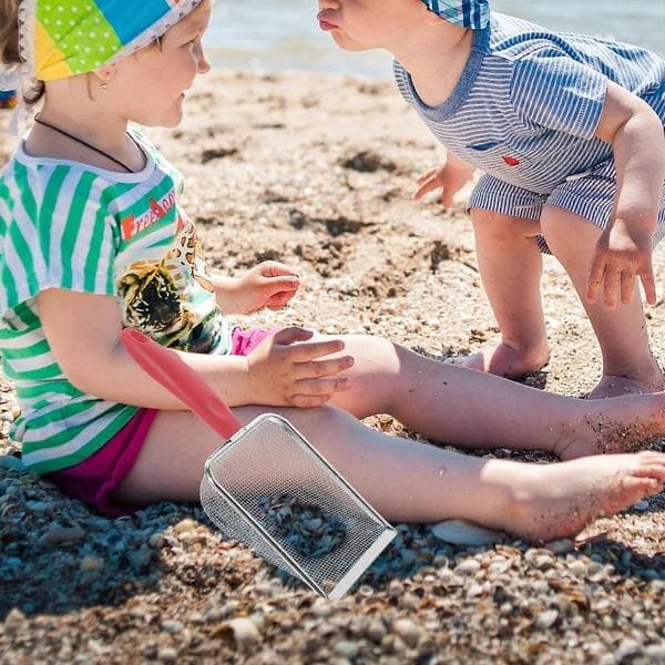 Rött strandnät för barn för sandfiltrering 1 st bekvämt grepp