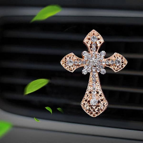 Vent Clips Bilduft Bling Kryds Bilduft Vent Clips Bilduft Vent Clips Til Kvinder Kryds Rhinestone Luft