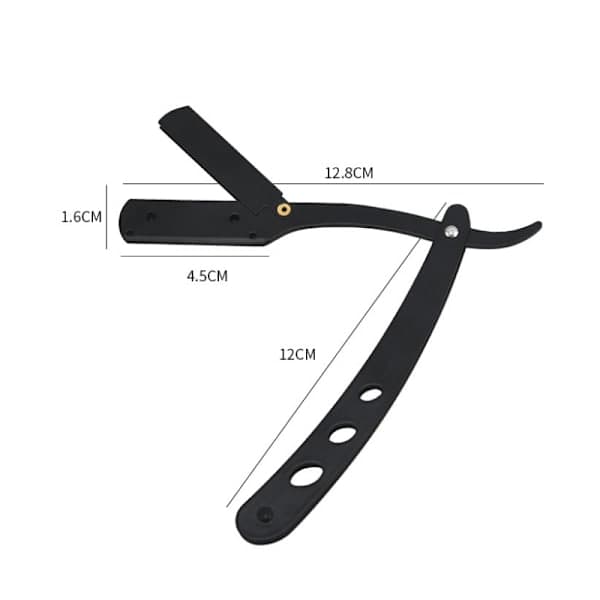 Rustfrit stål barberkniv / Shavette - Skæg & øjenbryn guld