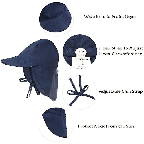 Solhatt for småbarn UPF 50+ Solhatt for små gutter Solbeskyttelse Solhatter 2-4T G Green