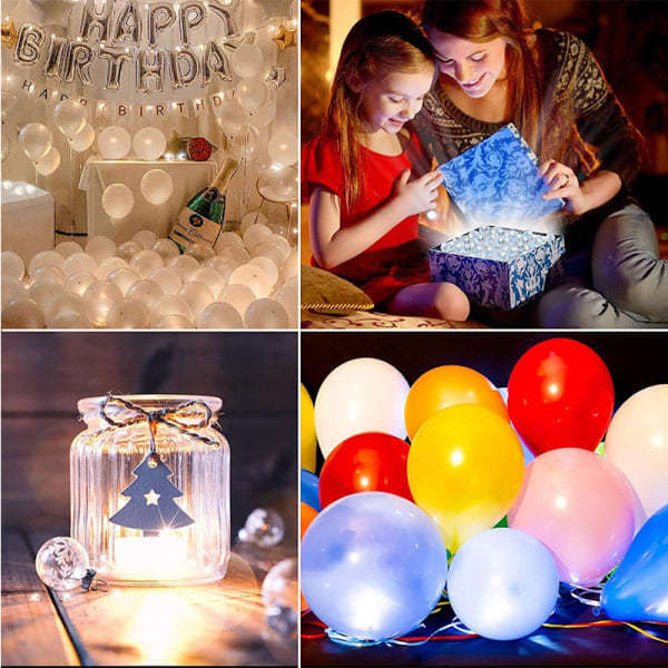 LED ballonlamper, 50 stk. LED mini runde ballonlamper Wate