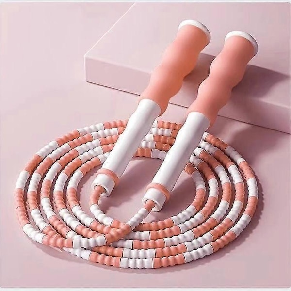 Hopprep, Mjukt Pärlflätad Rep Längdjusterbar Trasselfri Mjuk Pärlhopprep Pink