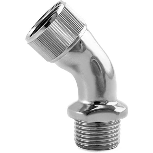 Vinkeladapter til brusehoved, forkromet messing 1/2\" forlænger Chrome