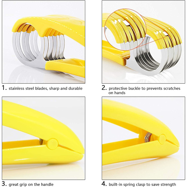 Bananskærer, ABS + Rustfrit Stål Frugt- og Grøntsagsalat Skræller Skærer Køkkenværktøj