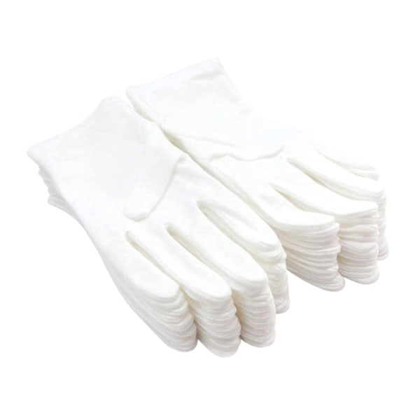 36 Par Handsker Hvid Polyester Bomuld