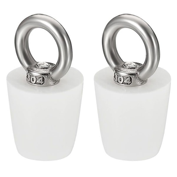 Konisk Propp Silikon Gummipropp 19mm til 26mm Solid Badekarpropp med Ring, Hvit 2 stk