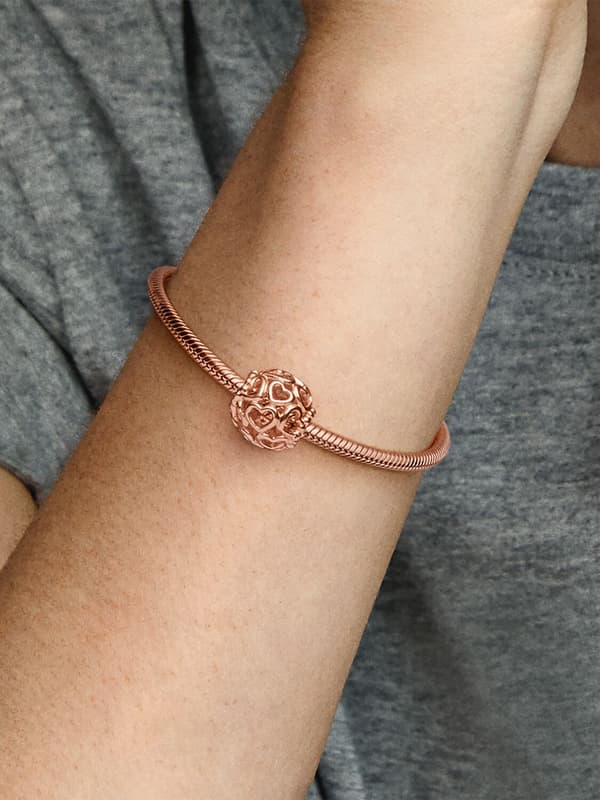 - Hjerter Overalt Charm - 14k rosaguld plating