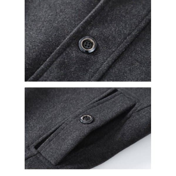 HERR Ullkappa Höst och Vinter Dubbel Krage Ullkappa Krage Tjock Ullkappa Lång Jacka grå grå l grey l