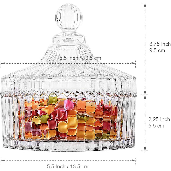 Glas Godisburk Med Lock Kristall Med Lock Sockerskål Liten Dekorativ Kakfat Buffé Förvaringsbehållare Transparent För Fest Bröllop Jul