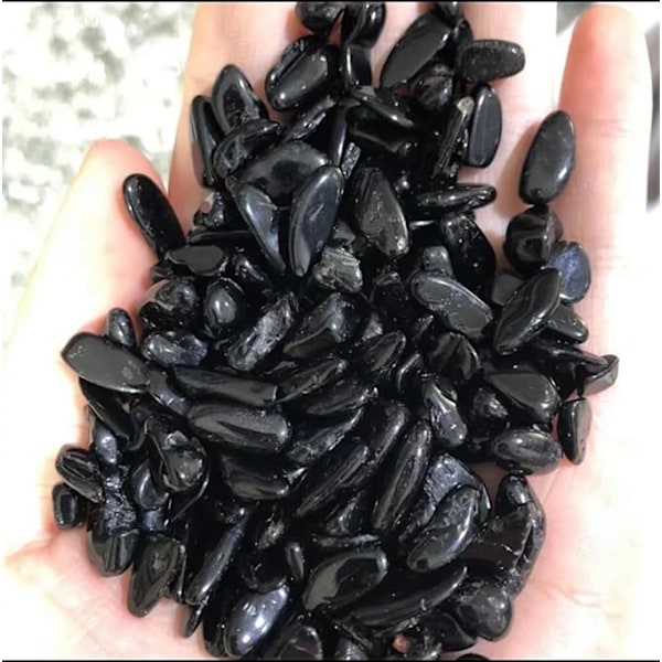 Naturligt turmalinstensarmbånd, håndpoleret og samlet sort krystalmineral ædelsten, behagelig at have på.
