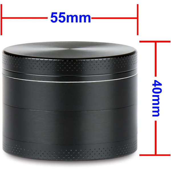 örtkvarn metall 4 delar 5,5 cm fickkvarn krydda mini krosskvarn med pollenfångare och magnetiskt lock