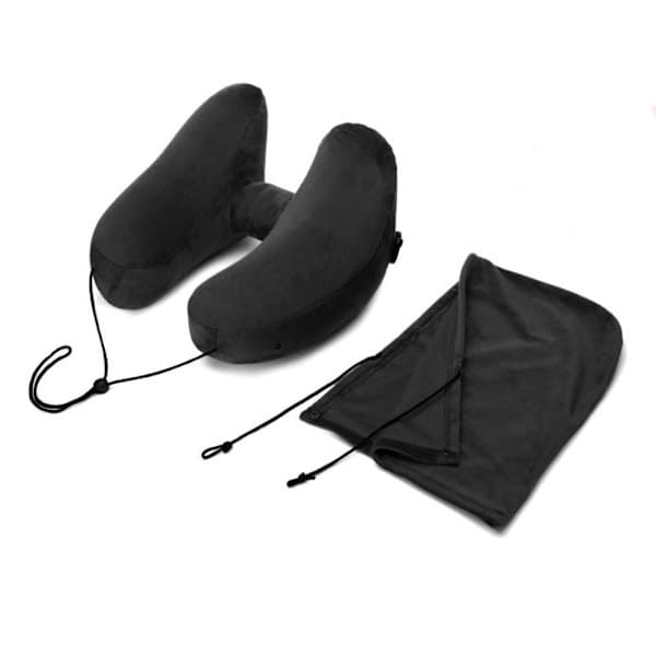 Nakkepude oppustelig flypude SORT Sort Black