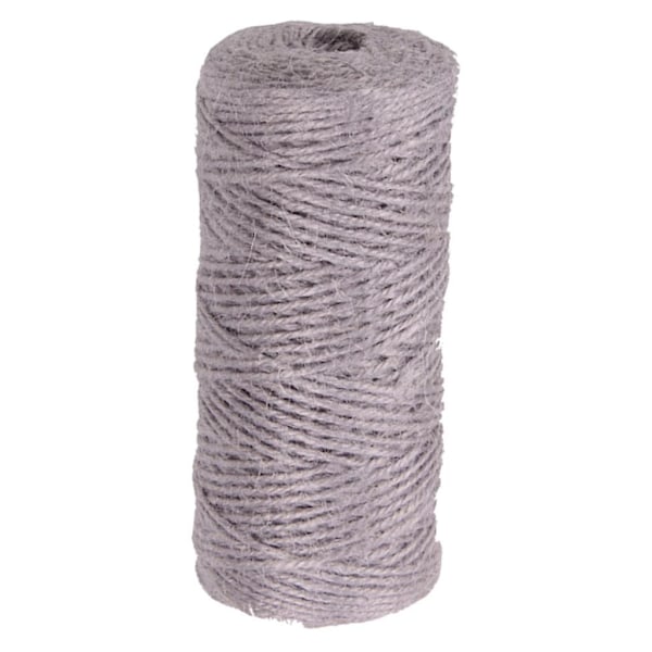 100m Jute Snor 2mm Håndverk DIY Gaveinnpakning Hyssing Tau Grå