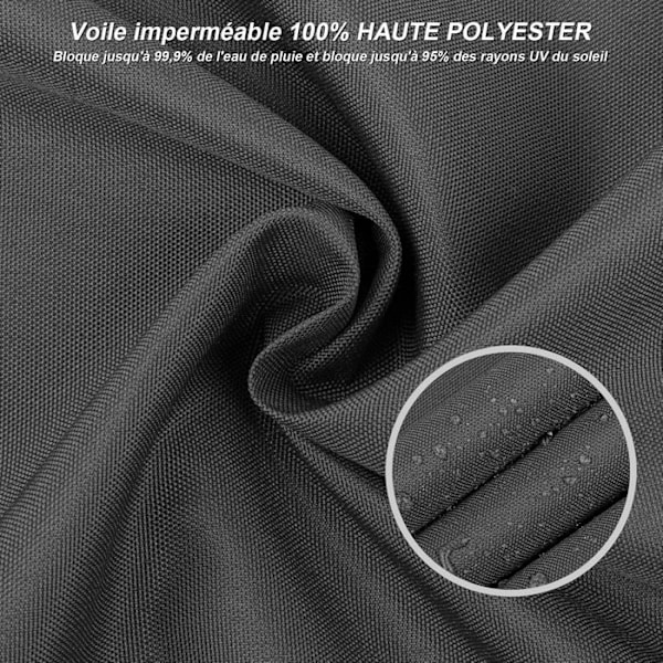 Vattentät Triangulär Solsegel 4x4x4m PES Skuggduk Markis UV-Skydd Antracit