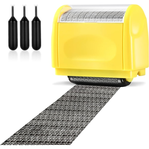 Adresseblokeringsstempel, inklusive gult stempel + 3 refills