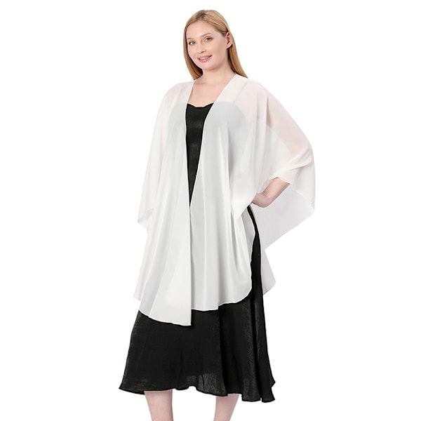 Chiffon Scarf Stole Bolero Dam för Aftonklänning Festlig Bröllop cream-colored
