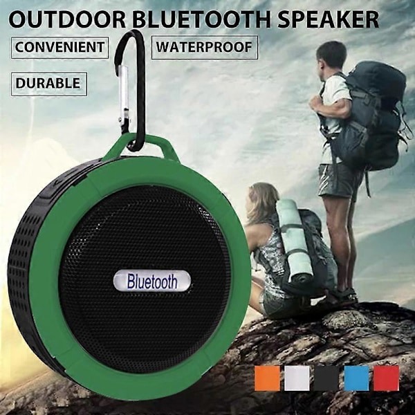 C6 Kannettava Mini Vedenpitävä Stereo Kaiutin TF Langaton Bluetooth-yhteensopiva Kaiutin JIKAIX Black