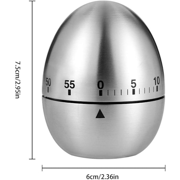 Egg Timer, Klassisk Eggformet Nedtellingstimer for Matlaging og Baking, Manuell Mekanisk Timer med Høy Alarm for Barn og Eldre