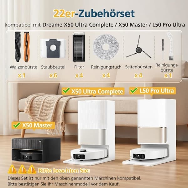 Tillbehörsbytesats för Dreame X50 Ultra - 24 delar