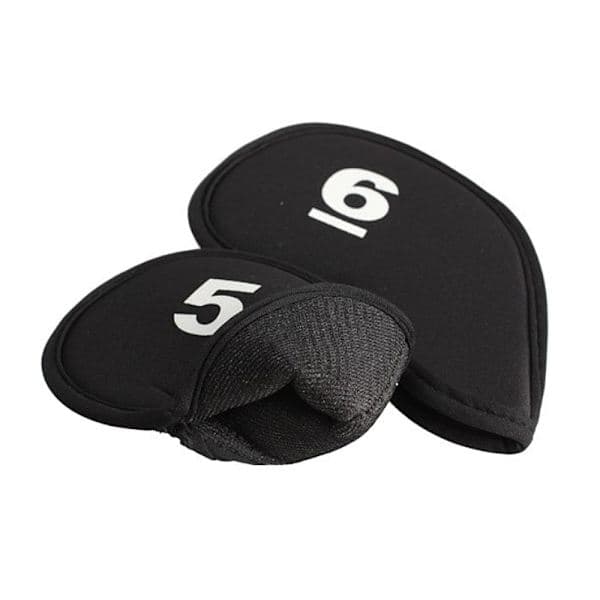 Headcovers til jern - Sæt med 10 sorte
