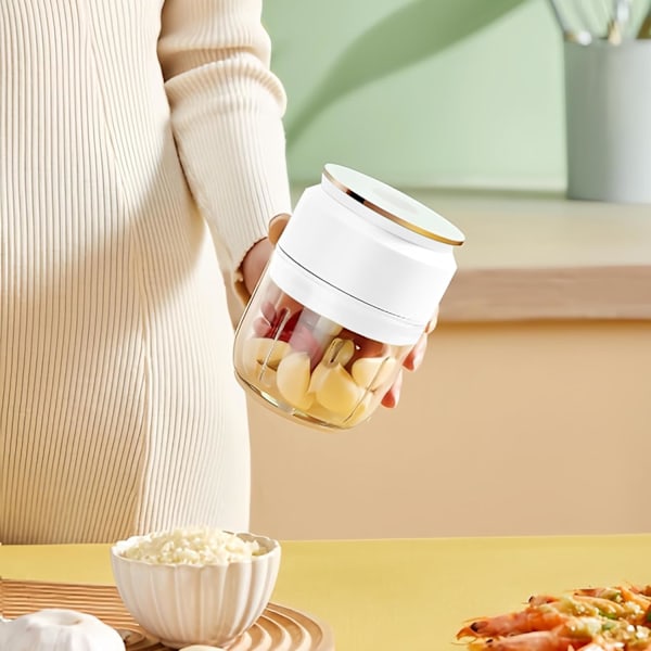 Elektrisk kødhakker, USB multi-hakker, bærbar blender lille 300 ml, universal løghakker, mini-hakker, elektrisk grøntsagsskærer