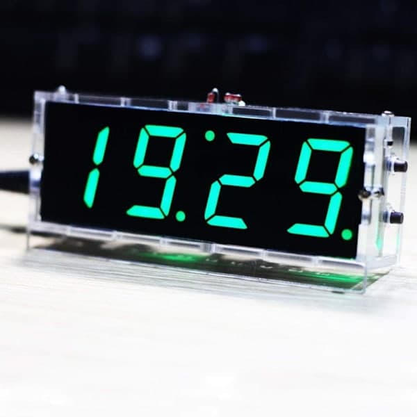 DIY Elektronisk Klocka Kit (Grön) - 4 LED Digital Klocka Kit Automa