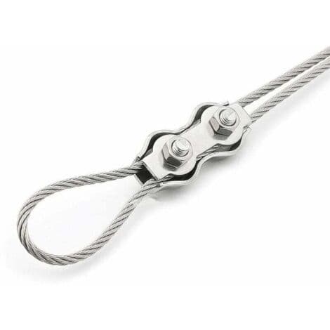 12 stk. M2 2mm Duplex Kabelklemmer i 304 Rustfrit Stål til 2mm Wirekabelklemme