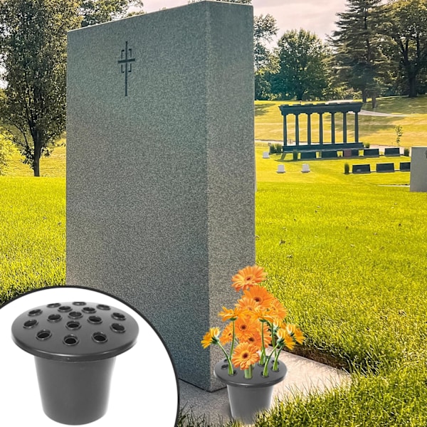 Gravvaser 16 Fack Gravvaser, Gravblomhållare i Plast, Gravinsatser Minnesvaser