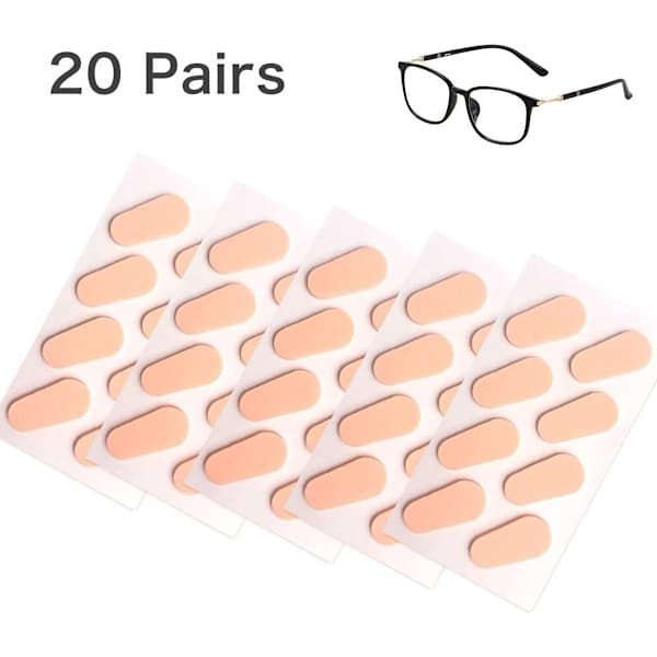 Næsepuder til briller, 20 par bløde skumnæsepuder - (20 * 8 mm) (beige)