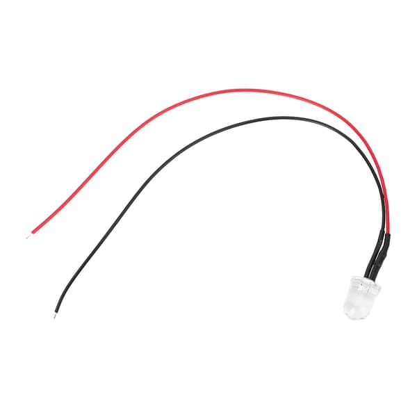 50 kpl LED-diodeja johdotuksella, 12V, 10 mm pyöreä, punainen