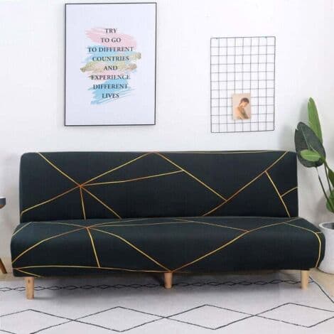 Strækbar sofabetræk uden armlæn – Polyester og spandex – Elastisk pasform – Maskinvaskbar – Til sovesofaer 180-220cm