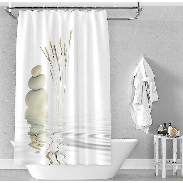 Duschdraperi 120 x 180 cm digitaltryck modern design vattentät tvättbar mögelresistent polyestertyg med krokar ingår